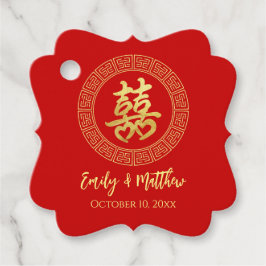 Etiquetas Para Recuerdos Doble felicidad en el marco del círculo boda chino