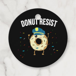 Etiquetas Para Recuerdos Donut Resist Meme Funny Police Officer Apoya El