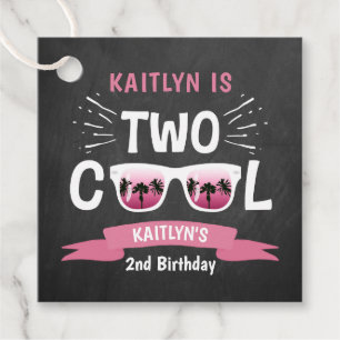 Etiquetas Para Recuerdos Dos Chicas de Guay Chalkboard segundo cumpleaños