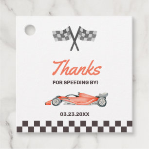 Etiquetas Para Recuerdos Dos coches de carrera rápida regalo de cumpleaños