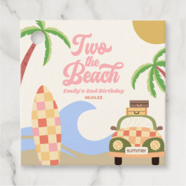 Etiquetas Para Recuerdos Dos El Fiesta Rosa De Surf De La Playa De Cumpleañ