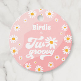 Etiquetas Para Recuerdos Dos Fiestas de cumpleaños, Retro Daisy Fiesta de G