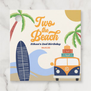 Etiquetas Para Recuerdos Dos Fiestas de la Beach Surf Board 2º Cumpleaños