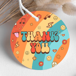 Etiquetas Para Recuerdos Dos Groovy Babe Retro Rainbow segundo Fiesta de cu