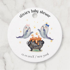 Etiquetas Para Recuerdos Dos pequeños abucheos fantasma en Baby Shower