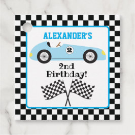 Etiquetas Para Recuerdos Dos Racecar Rápido Carreras Azul Niño Cumpleaños