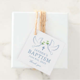Etiquetas Para Recuerdos Dove Blue Boy Baptism Gracias