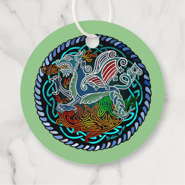 Etiquetas Para Recuerdos Dragon celtique (Reverso)