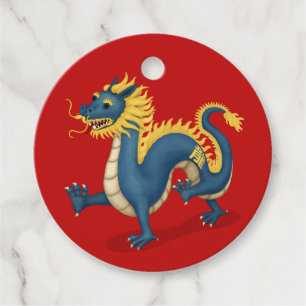 Etiquetas Para Recuerdos Dragón del Zodiaco Chino Lindo Signo de Astrología
