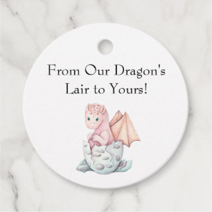 Etiquetas Para Recuerdos Dragón Rosa De Nuestra Guarida de Dragones a la Su