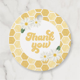 Etiquetas Para Recuerdos Ducha de bebé Abeja panal y margaritas Gracias