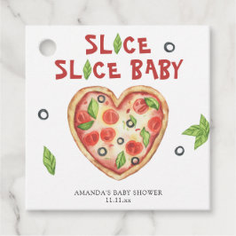 Etiquetas Para Recuerdos ducha de bebé acuarela corazón de pizza 