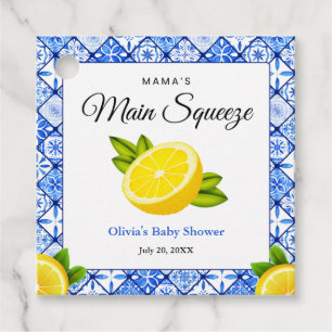 Etiquetas Para Recuerdos Ducha de bebé Blue Tile Lemon Mama's Main Squeeze