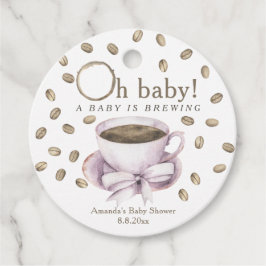Etiquetas Para Recuerdos Ducha de bebé Café Un bebé está en preparación