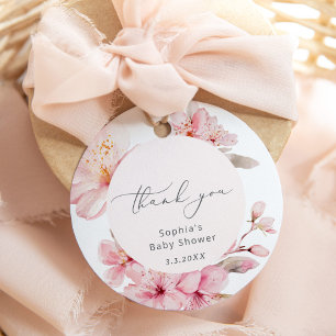 Etiquetas Para Recuerdos ducha de bebé de flor de cerezo Sakura