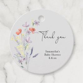 Etiquetas Para Recuerdos Ducha de bebé de flores silvestres gracias