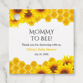 Etiquetas Para Recuerdos Ducha de bebé de Mamá a Abeja con Panal Amarillo