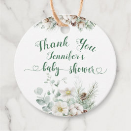 Etiquetas Para Recuerdos Ducha de bebé de pino evergreen de invierno