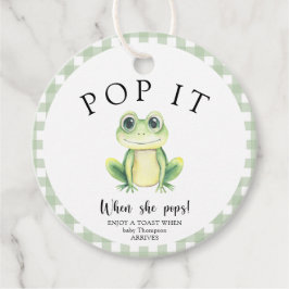 Etiquetas Para Recuerdos Ducha de bebé de rana - ¡Pop it! Cuando ella salte