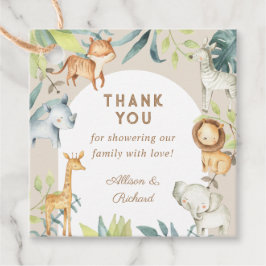 Etiquetas Para Recuerdos Ducha de bebé de tipo boho safari neutra