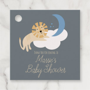 Etiquetas Para Recuerdos Ducha de Bebé Luna Nube León Adorable