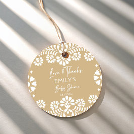 Etiquetas Para Recuerdos Ducha de bebé mexicana Cielito lindo beige