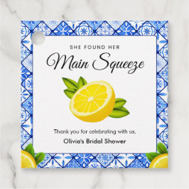 Etiquetas Para Recuerdos Ducha de Novia Blue Tile She Found Her Main Squeez