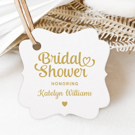 Etiquetas Para Recuerdos Ducha de novia Boda de oro personalizada