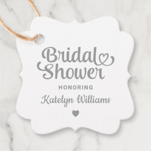 Etiquetas Para Recuerdos Ducha de novia Boda de plata personalizada
