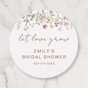 Etiquetas Para Recuerdos Ducha de Novia Boho Flor Silvestre Deja que el Amo