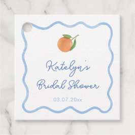 Etiquetas Para Recuerdos Ducha de Novia Boho Wavy Line Citrus Main Squeeze