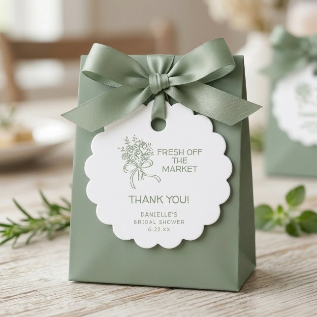 Etiquetas Para Recuerdos Ducha de Novia Caprichosa Verde Fresca del Mercado (Subido por el creador)