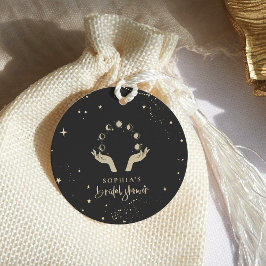 Etiquetas Para Recuerdos Ducha de Novia Celestial de Cartas de Tarot del Zo