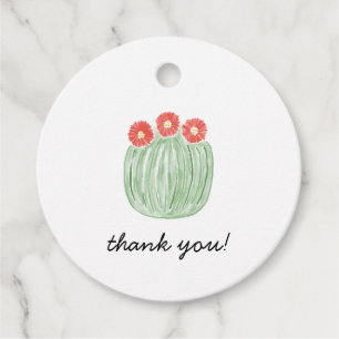 Etiquetas Para Recuerdos Ducha de Novia con Barril de Flores de Cactus Rojo