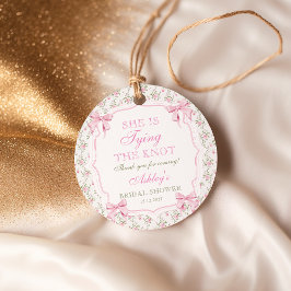 Etiquetas Para Recuerdos Ducha de Novia Coquette Bow She's Tying the Knot