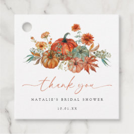 Etiquetas Para Recuerdos Ducha de novia de calabaza floral otoño