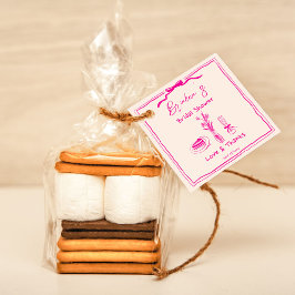 Etiquetas Para Recuerdos Ducha de novia de cinta rosa retro garabato a mano