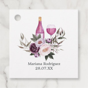 Etiquetas Para Recuerdos Ducha de Novia de Terciopelo Floral Profundo