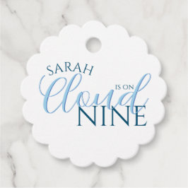 Etiquetas Para Recuerdos Ducha de novia de tipografía simple Cloud 9 modern