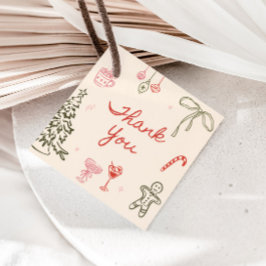 Etiquetas Para Recuerdos Ducha de Novia Dibujada a Mano Navidad