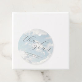 Etiquetas Para Recuerdos Ducha de novia elegante cielo nublado azul Cloud N