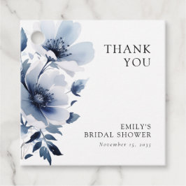 Etiquetas Para Recuerdos Ducha de Novia Floral Azul Marino