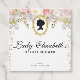 Etiquetas Para Recuerdos Ducha de novia floral rosa de Presupuesto Bridgert
