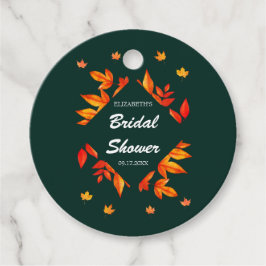 Etiquetas Para Recuerdos Ducha de Novia Hojas de Otoño Rústico Moderno