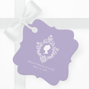 Etiquetas Para Recuerdos Ducha de Novia Lavanda Vintage Cresta Regencia Señ