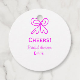 Etiquetas Para Recuerdos Ducha de novia lazo rosa morado agregar nombre 