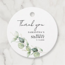 Etiquetas Para Recuerdos Ducha de Novia Minimalista Botánica de Eucalipto