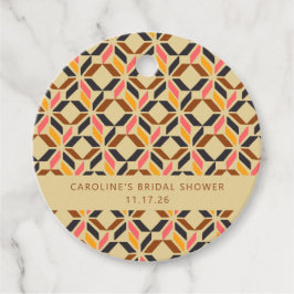 Etiquetas Para Recuerdos Ducha de Novia Moderna Geométrica Negra Amarilla P