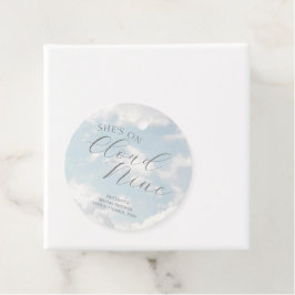 Etiquetas Para Recuerdos Ducha de Novia Nube Nueve Cielo Azul Nublado Moder