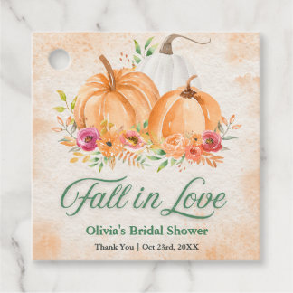 Etiquetas Para Recuerdos Ducha de Novia Otoño Calabaza Enamorarse